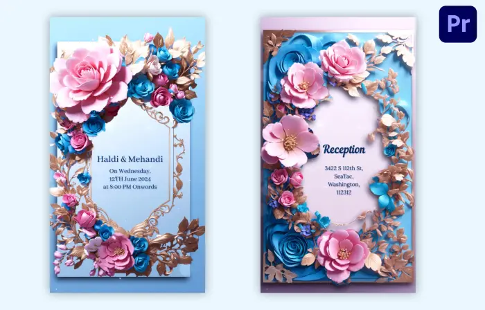 Floral Wedding Invitation 3D Instagram Story